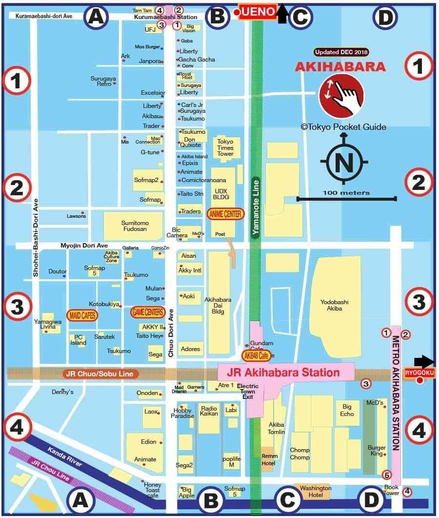 mapa Akihabara Tokio