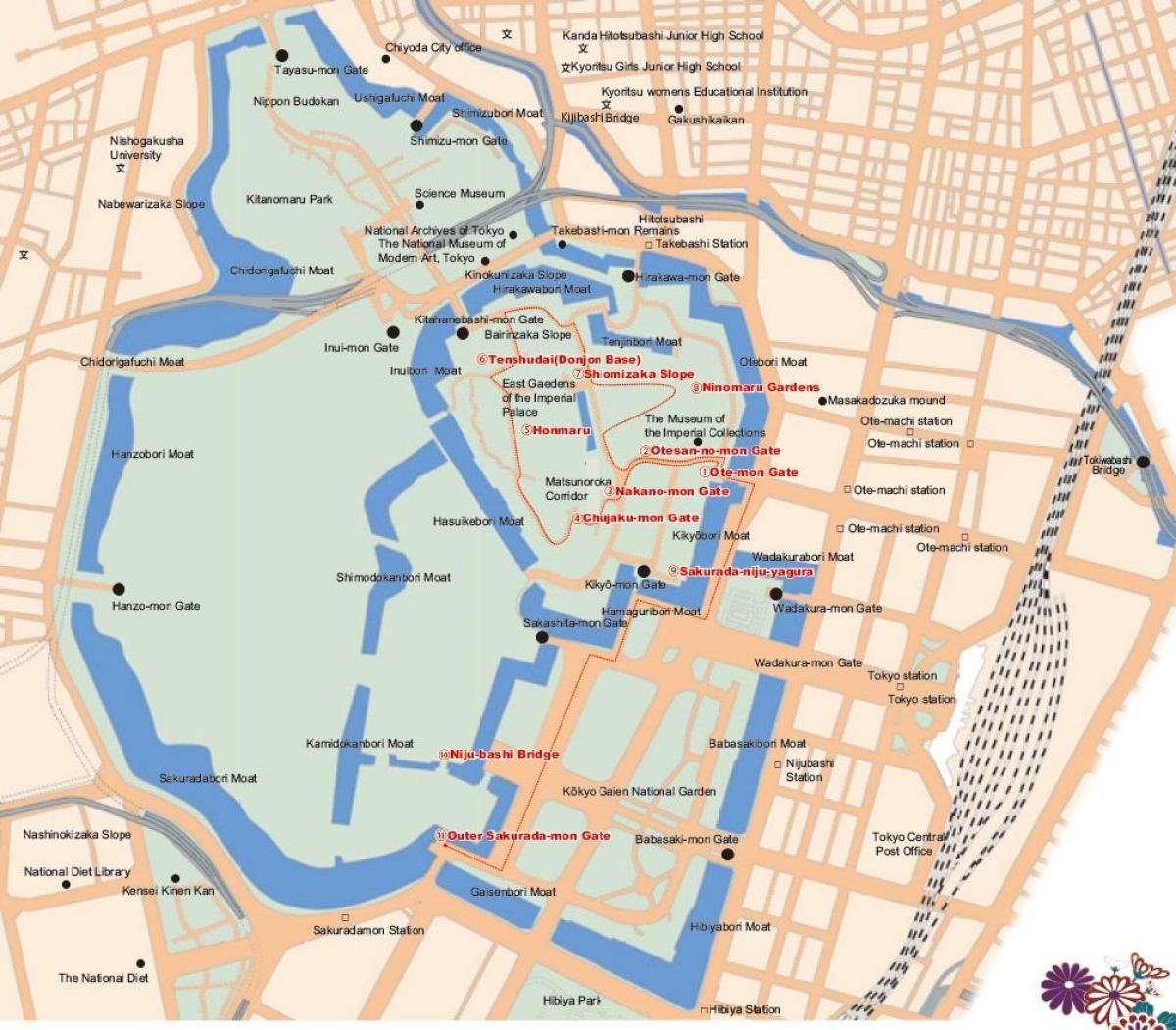 Chiyoda Tokyo mapě