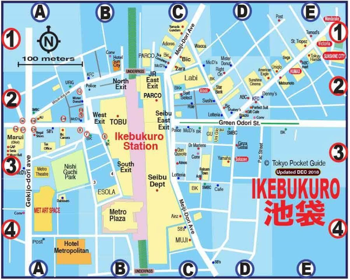 mapa Tokyo Ikebukuro