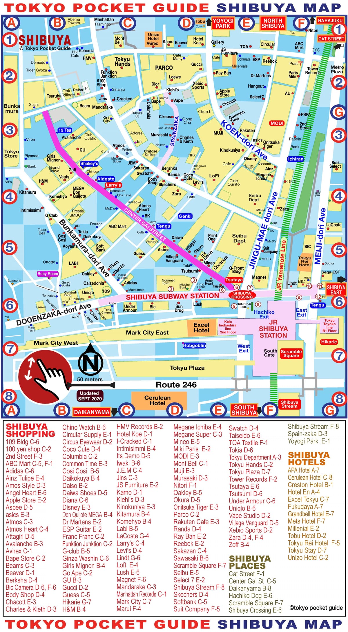 Shibuya mapě nakupování