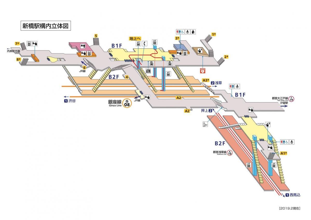 mapa Shimbashi station