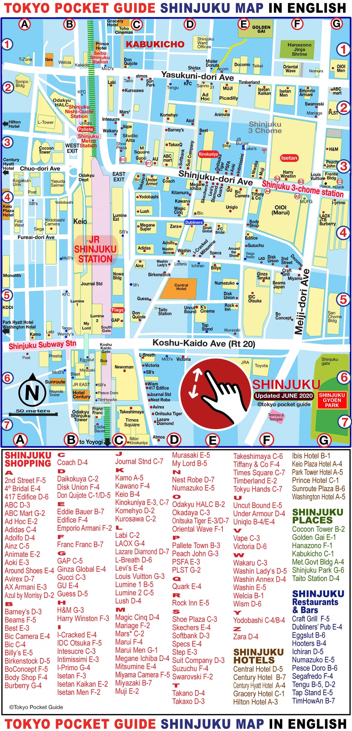 Shinjuku mapě nakupování