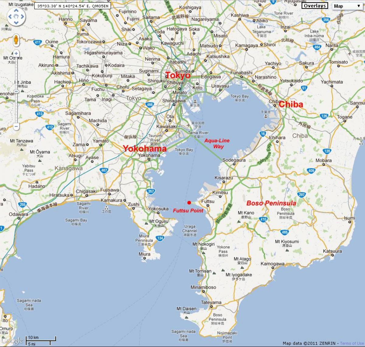 mapa Tokyo bay