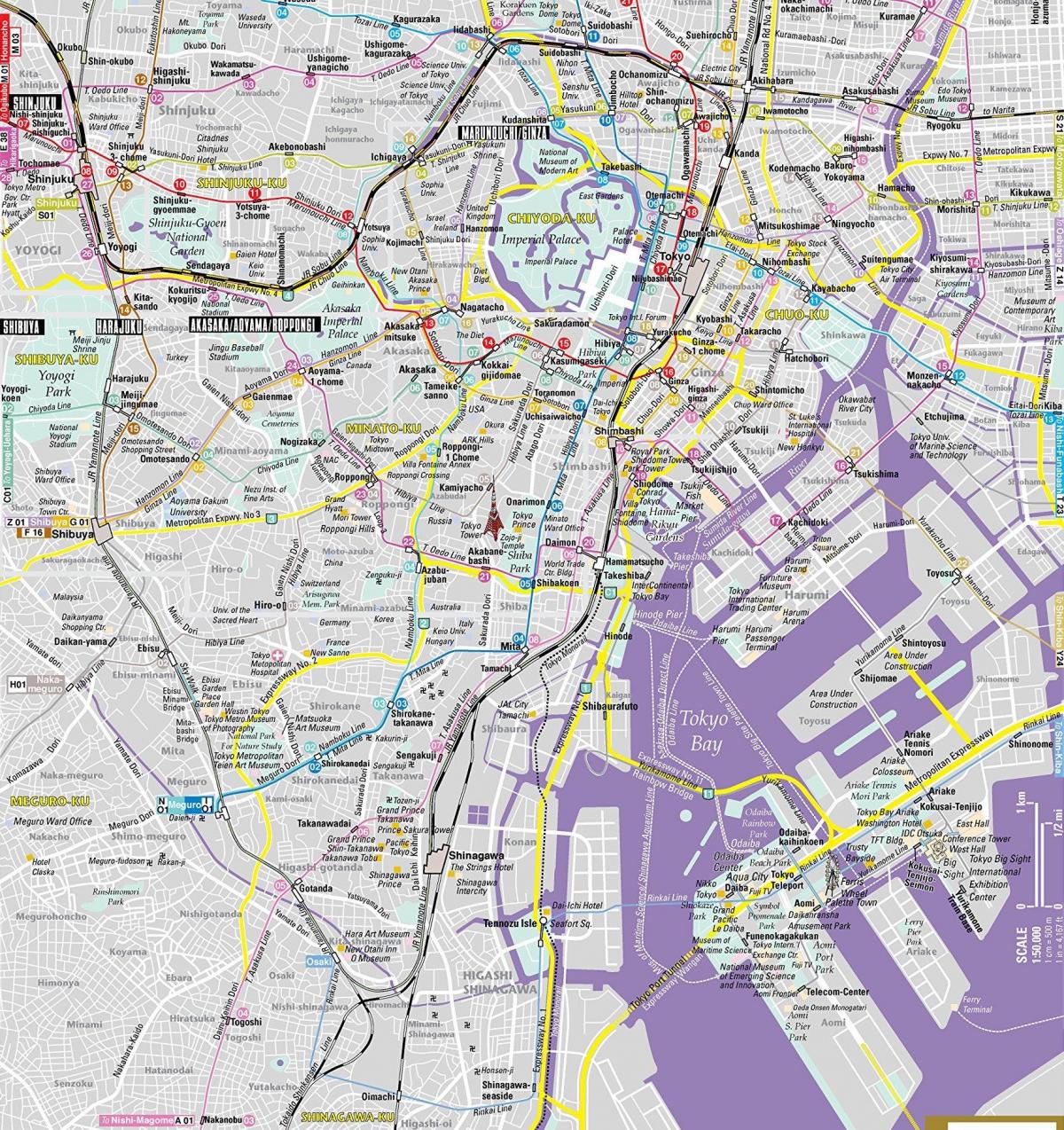 mapa Tokyo anglický