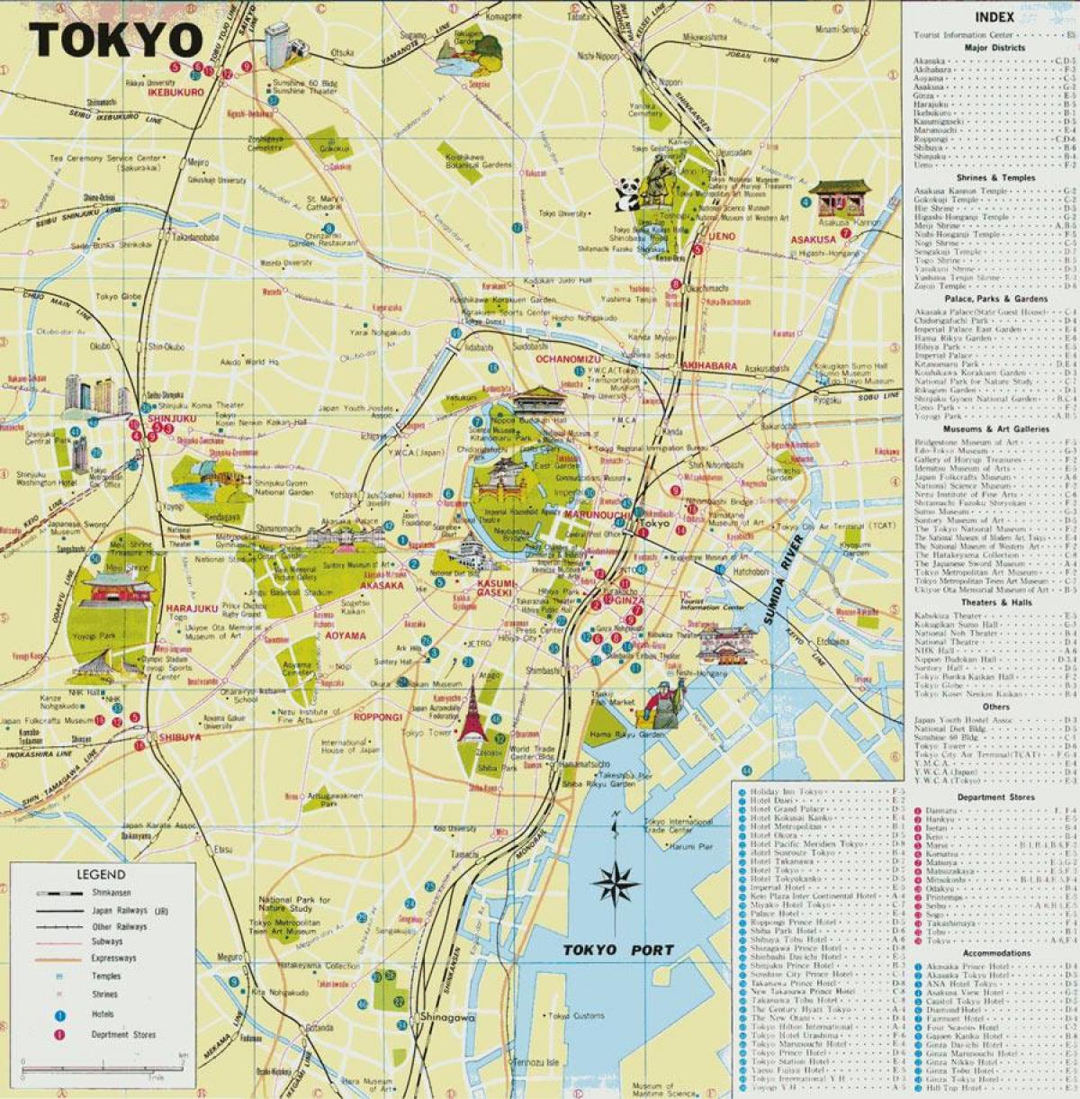 Tokio guide mapě