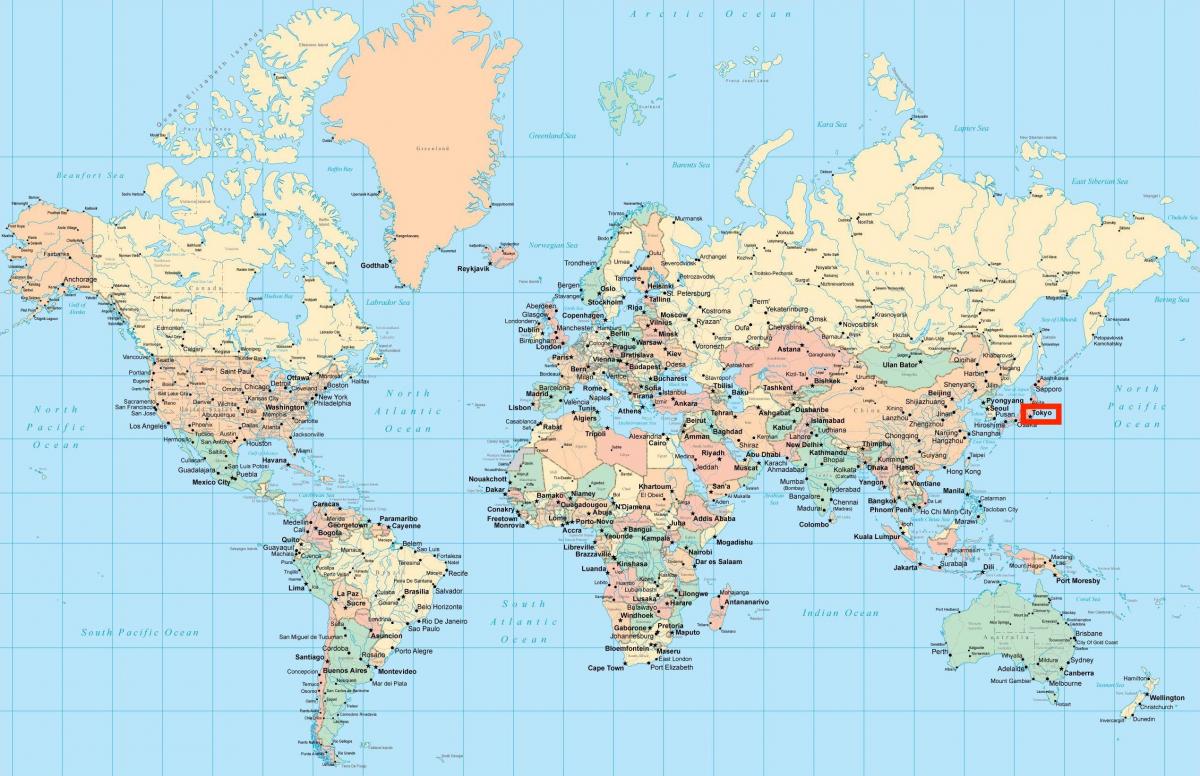 Tokio na mapě světa