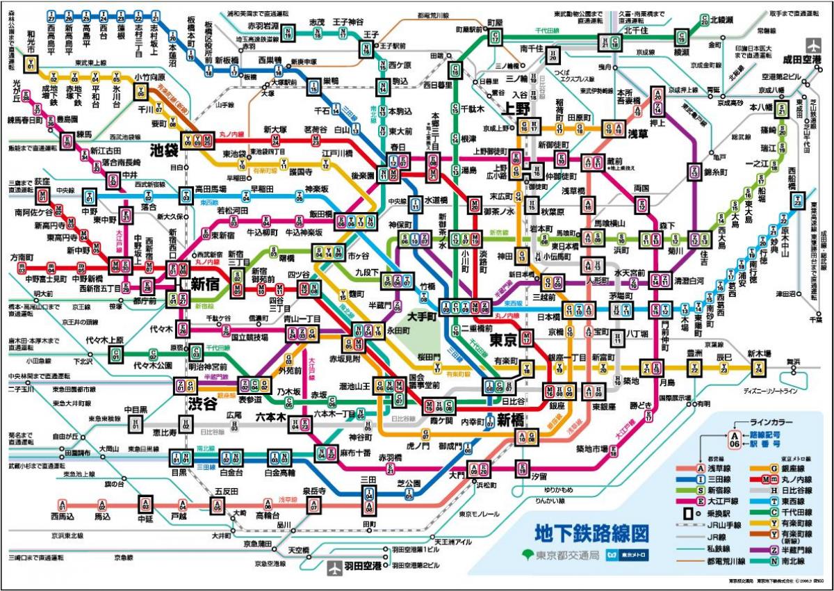 mapa Tokia v čínský