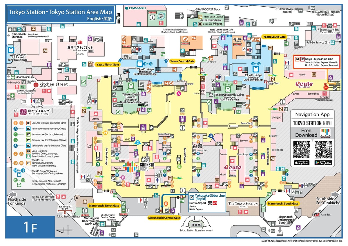 mapa Tokia stanice