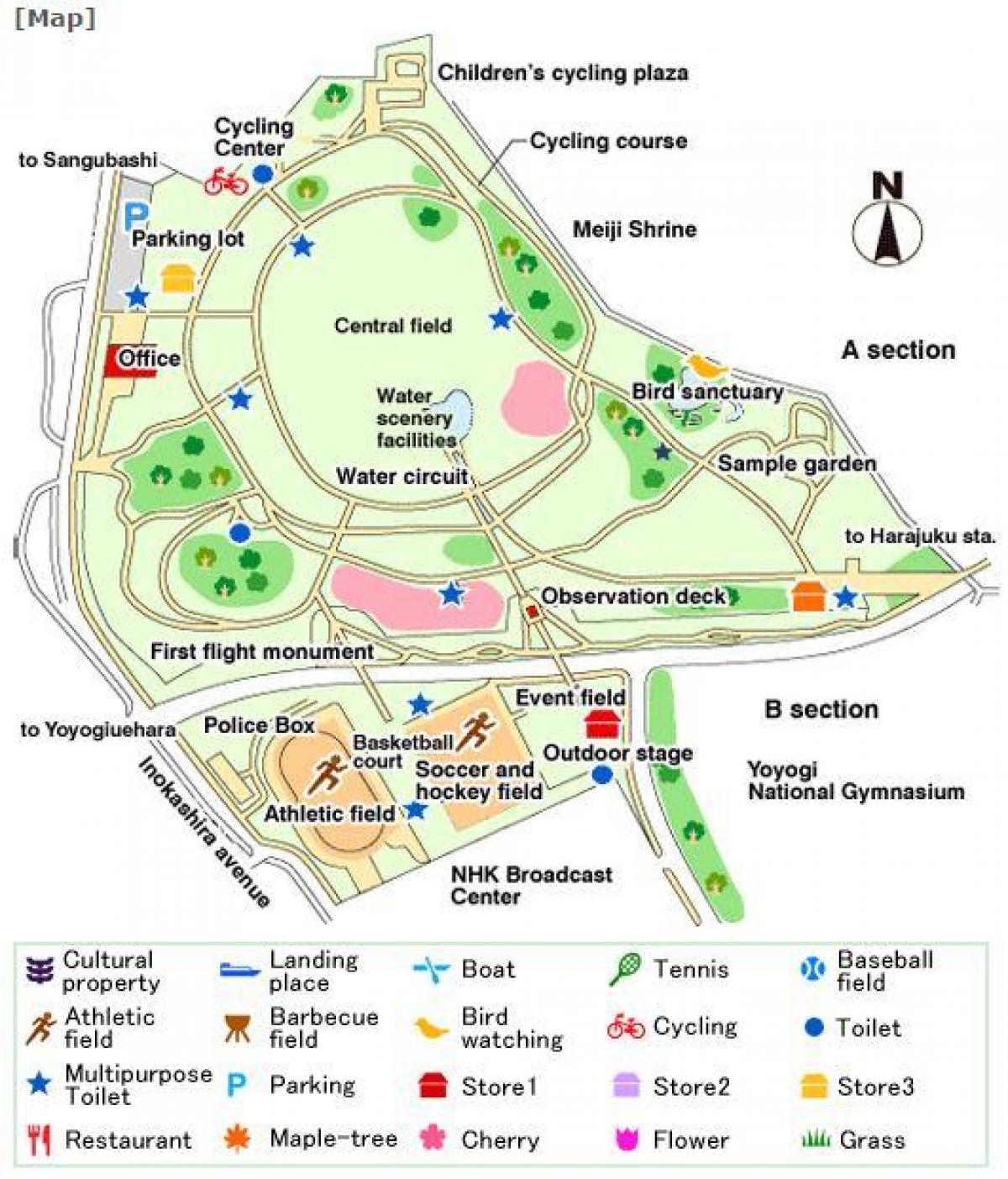 mapa Yoyogi Park