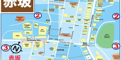 Mapa Akasaka Tokio