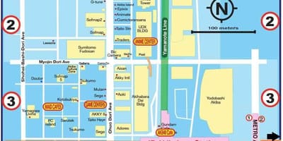 Mapa Akihabara Tokio