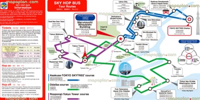 Tokio hop on hop off bus mapa