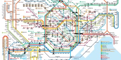 Mapa JR linky v Tokiu