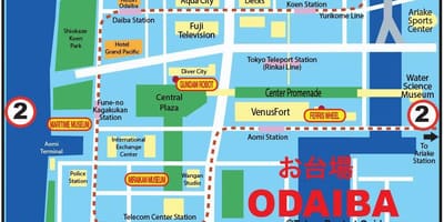 Odaiba v Tokiu mapě