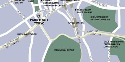 Mapa park hyatt Tokyo