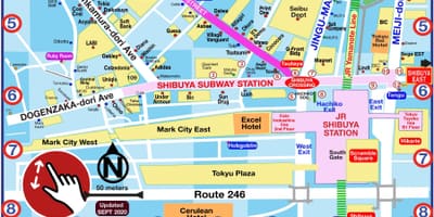 Shibuya mapě nakupování