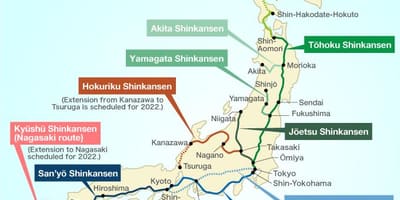 Shinkansen stanice Tokyo mapě
