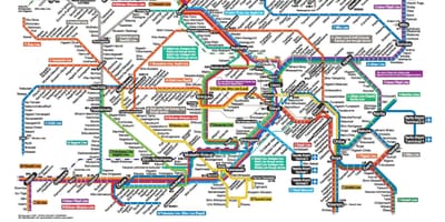 Tokyo JR vlak mapě