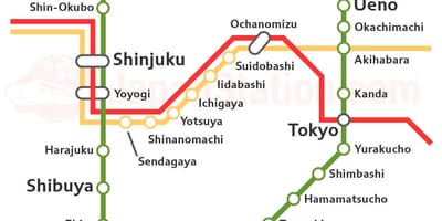Tokyo Yamanote line mapy